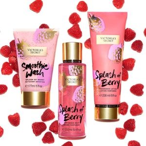 VICTORIA'S SECRET SPLASH OF BERRY 3 PC SET BUNDLE